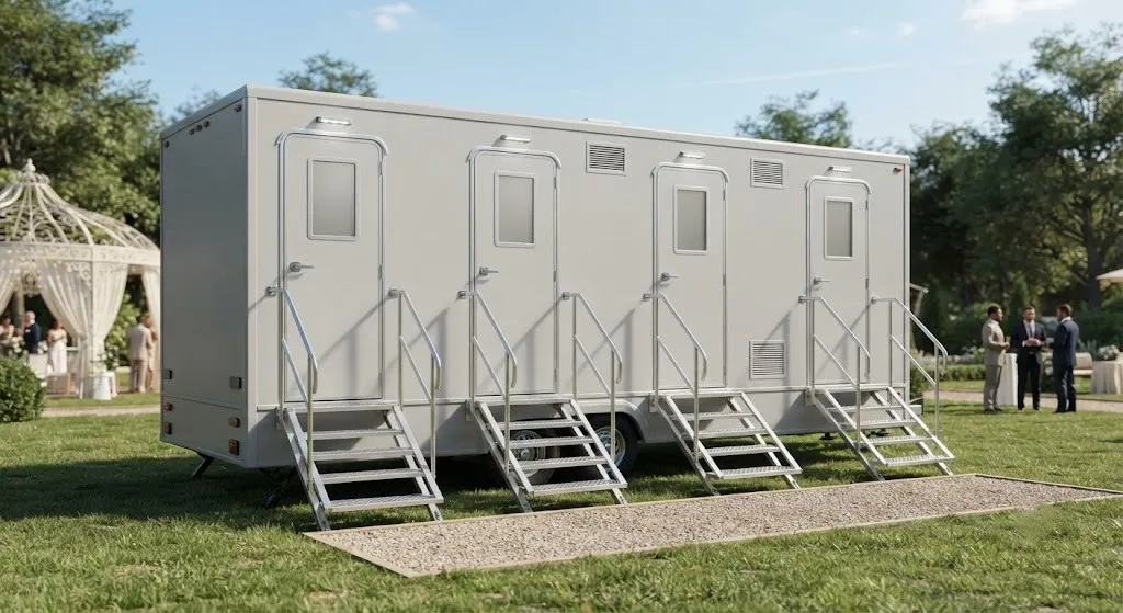 4 stall restroom trailer from our Antioch fleet