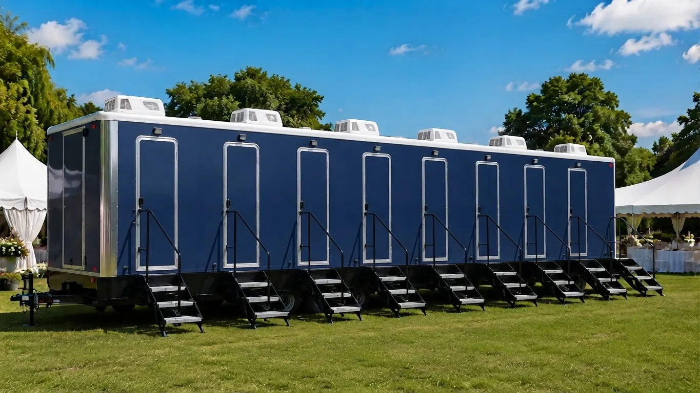 8 stall restroom trailer from our Antioch fleet